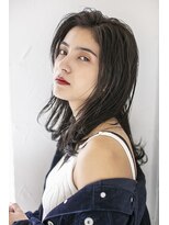 ダークアッシュ暗髪ハイライトブリーチカラーボブ10代20代305