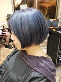 ★ブルー グレー ヘアカラー ボブ★【SOMEBRIDGE】