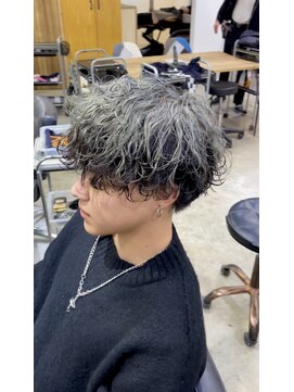 エルオム(EL.HOMME) 波巻きクリームパーマ／ツートンカラー