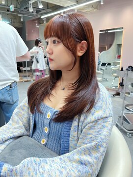 グロー 大宮(GLROW) □ 韓国大宮顔周りレイヤーカットウルフカットピンクベージュ