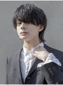 小久保Style☆ハイライトアッシュブラックマッシュパーマウルフ