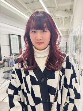 ギグスダブル 栄店(gigs double) 似合わせカット/ブリーチカラー/レッドパープル