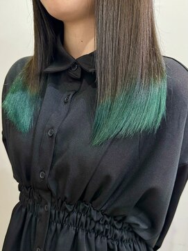 サクラ オモテサンドウ(SAKURA) 裾カラー/エメラルドグリーン/デザインカラー/表参道