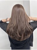 くすみベージュマロンベージュホワイトブロンド細めハイライト