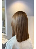 ツヤっとロブ×ナチュラルミルクティーベージュ