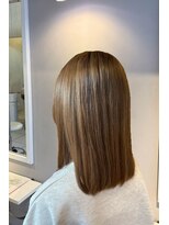 モップス 富岡店(MOPS)&nbsp;ツヤっとロブ×ナチュラルミルクティーベージュ