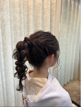 ファーストステップ 表参道(FIRST STEP) 編みおろしポニー/結婚式/お呼ばれ/ドレス◎