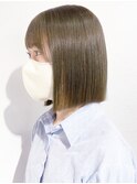ブリーチなしミルクティーベージュ夏カラー透明感レイヤーボブ
