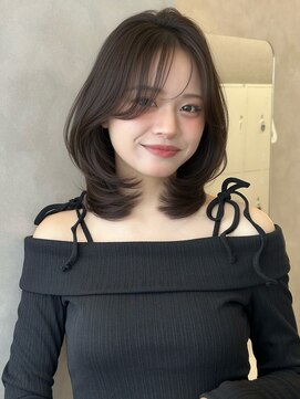 オムニス 表参道(Omnis) 暗髪美髪レイヤーカット韓国くびれミディアムレイヤーイメチェン