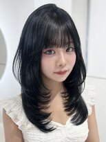 ヨロ 上野(YOLO) ハイライトカラーミルクティーベージュ海外レイヤーカット