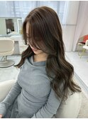 岡山ハイライト20代30代グレイヘアオリーブベージュカラー