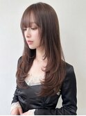ミルキーブラウン暗髪ロング×レイヤーカット透明感