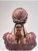 編みおろしヘアアレンジ/お呼ばれヘア
