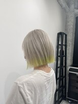 ココ 本八幡(KOKO)&nbsp;くびれヘアアプリコットオレンジ夏ハイライトカラー丸型卵型ボブ