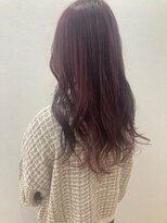 モルニ(MORNI) パープルカラー_マロンベージュ Aラインボブ かきあげ