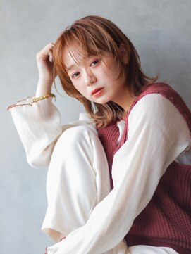 アイティー バイ アルバム 中野店(IT by ALBUM) ウルフレイヤー_斜めバンググレージュカラー_79024