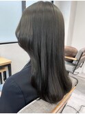 透け感カラーダークグレージュ*ブリーチなし暗めカラー