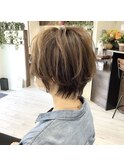 30代40代大人ショートボブ×小顔カット抜け感丸みショート