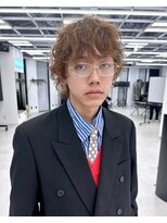 メンズレコ 渋谷(MEN'S LECO)&nbsp;メンズミディアムマッシュウルフパーマ外国人風
