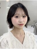 シースルーバングが似合うくびれボブ