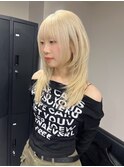 16193ブリーチ＆ダブルカラー金髪ホワイトブロンドレイヤー