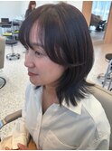 【中里恵梨】顔まわり/ボブ/白髪ぼかし/チョコレートブラウン