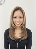 カラーハイライトハッシュカットレイヤーカットボブ髪質改善