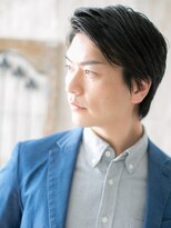 モッズヘアメン 札幌月寒店(mod's hair men) ブラック七三分けオールバック短髪ベリーショートq札幌月寒