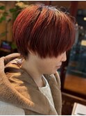 ハンサムショート×オレンジカラー