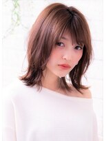 ソア 武蔵小杉(SOAR) アッシュブラウンのインナーカラー&スパイラルくびれセミディ