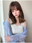 みきな大人かわいい韓国くびれミディ20代30代2wayバング顔まわり
