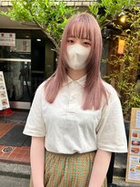 ネルケ 立川(nelke)&nbsp;顔周りの遊びが可愛いショート_ピンクベージュフェザーバング UP