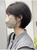 モードに大人可愛いダークアッシュイメチェンショートボブ