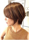 30代40代大人女性/前髪ありショートボブ/ショートヘア/髪質改善