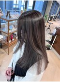 バレイヤージュグレージュ透明感カラー