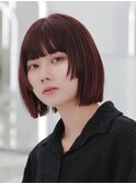 ボブヘア/レイヤーカット/ウェットヘア/オリーブベージュ/表参道