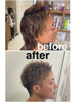 デルフィーノ ヘアーパフォーム(delfino hair perform)&nbsp;メンズツイストスパイラルブリーチハイライト泉区ダブルカラー