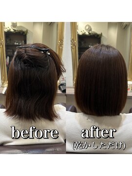 ルフール(ref-le) 大きくうねる髪を美髪矯正(縮毛矯正)で美しくまとまるツヤボブに