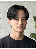 メンズナチュラルセンターパート♯90