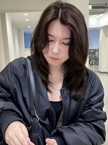 アイトーキョーエス 渋谷(AI TOKYO S)&nbsp;ヘーゼルグレージュハッシュカットブリーチなしダブルカラー前髪