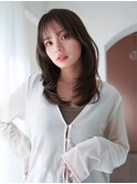 ANGELICA 顔周りレイヤー ダークブラウン シースルーバング