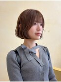 レイヤーボブタッセルボブミルクティカラーブラウンカラー