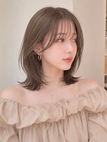 ノア 三宮店(NOA)&nbsp;【NOA】韓国レイヤーミディシースルーバンググレージュ髪質改善