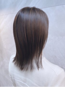 ドゥマン(Demain) ミディ大人かわいいフェザーバングイメチェンカーキグレージュ