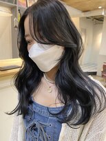エイン(EYN) ブルーグレー/ブルーブラック/透ける髪/韓国ロング/くびれロング