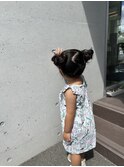 キッズヘアアレンジ七五三セット崩れないキッズヘアツインお団子