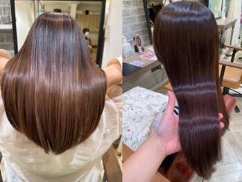 キュート Cuteの写真/こだわりのトリートメントで髪質改善◎今まで感じたことのない“史上最高の手触り”をお届け！