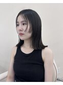 ヘルシーな姫カット ロブ