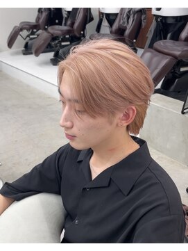 ソソ(soso) メンズピンクベージュカラー【横浜/ブリーチ】