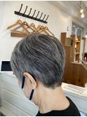 ショート白髪ローライト赤羽2025人気ヘア